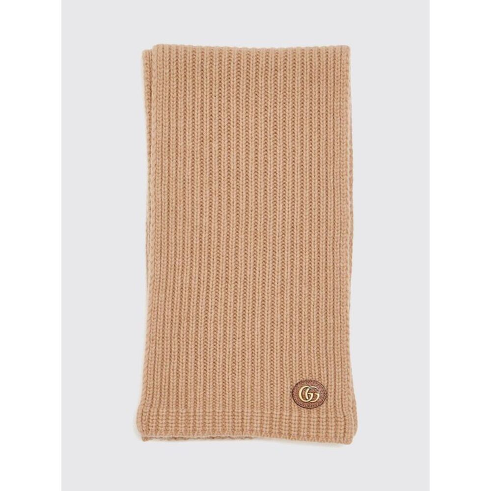 Gucci Women Gucci Ribbed Wool Scarf With All-Over Gg Monogram Pattern